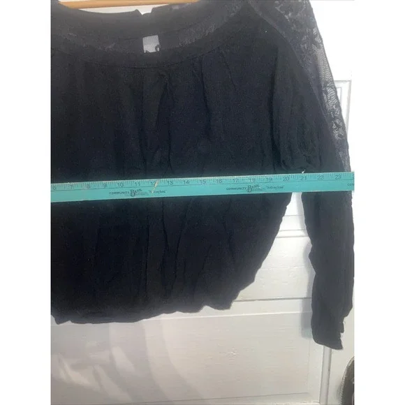 Black Long Sleeve With Embroidery Along Sleeves And Neckline. Small - Picture 9 of 9